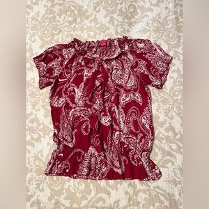 Sunny Leigh Paisley Short Sleeve Blouse